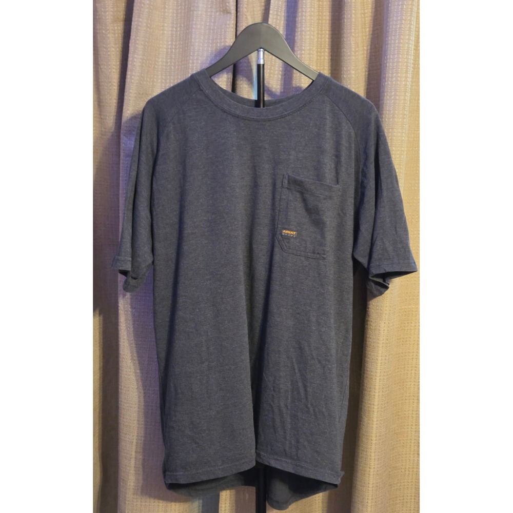 Ariat‎ Rebar Short Sleeve T-Shirt Men's Size Large Gray Pen Slot